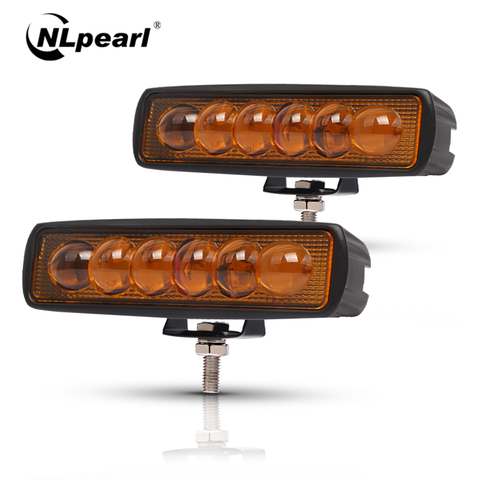 Nlpearl 2x 6'' 18W Led Light Bar/Work Light 8D Lens Spot LED Work Light Bar Driving Lamp for Offroad Jeep Trucks Boat SUV ATV ► Photo 1/6