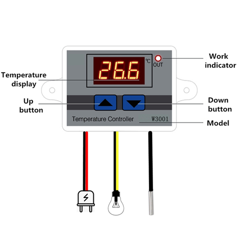 W3001 Digital Control Temperature Microcomputer Thermostat Switch Thermometer New Thermoregulator 12/24/220V ► Photo 1/5