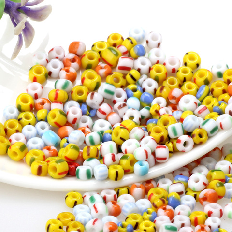 OlingArt 4MM new porcelain flower color mixed glass seed beads 260pcs spacer bead necklace diy jewelry making ► Photo 1/6