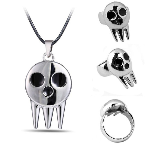 1Pcs Cool Anime Soul Eater Death The Kid Cosplay Costumes Ring Necklace Pendant Props Action Figure Toys for Kids Boy Gift ► Photo 1/5