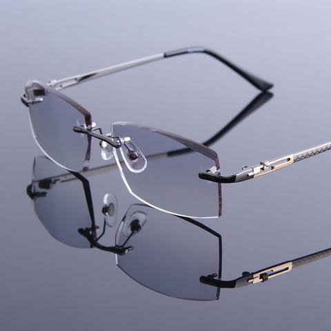 High Grade Reading Glasses Men Cutting Edge Rimless Reader Glasses Man High Clear Lens For Presbyopic Eyeglasses Male gafas ► Photo 1/6