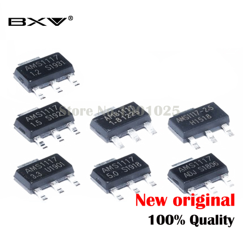 70pcs AMS1117 Voltage Regulator Kit 1.2V/1.5V/1.8V/2.5V/3.3V/5.0V/ADJ 1117 7 values Each 10PCS SOT-223 ► Photo 1/1