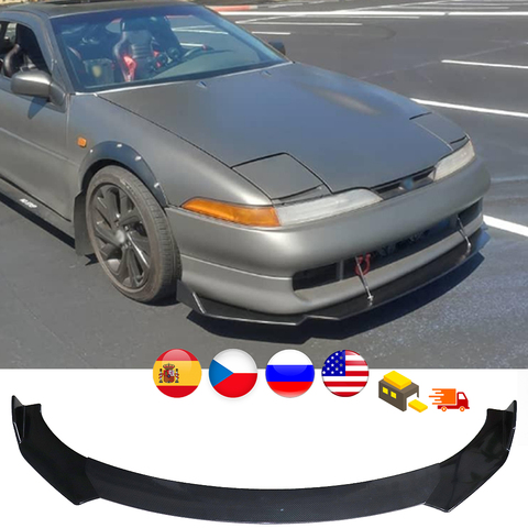 Universal Carbon Fiber/Black Car Front Bumper Lip Splitter Bumper Diffuser Guard Protector ► Photo 1/6