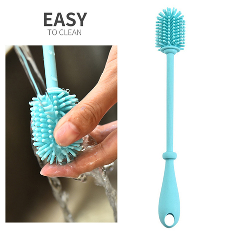 Long Handle Silicone Brush Washing Tool for Baby Milk Bottle Glass Cup Deep Narrow Mouth Container Cleaning Brush ► Photo 1/1