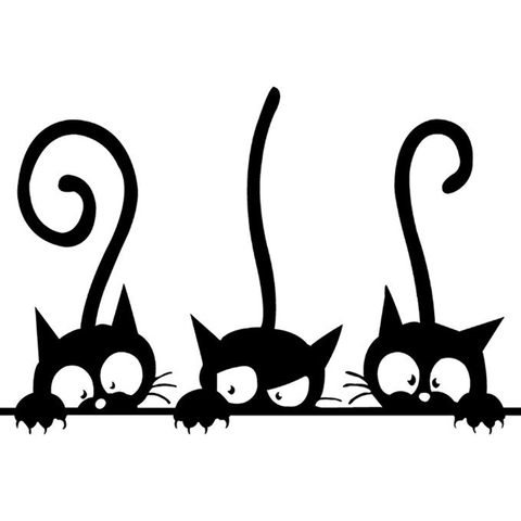 Three Funny Cats Animal Wall Sticker Household Room PVC Window Decals Mural DIY Decoration Removable 3D Wall Stickers Home Decor ► Photo 1/6