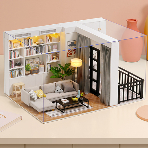 CUTEBEE DIY Doll House Wooden Doll Houses Miniature Dollhouse Furniture Kit with LED Toys for children Christmas Gift QT05 ► Photo 1/6