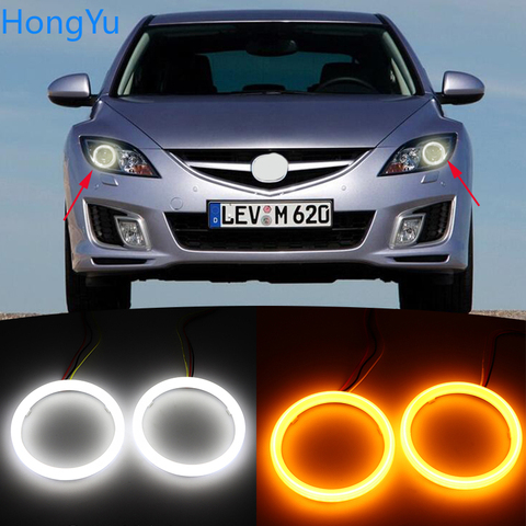 for mazda 6 2007 2008 2009 2010 2011 2012 Cotton Switchback LED Dual Color Angel Eye White Amber turn signal light ► Photo 1/6