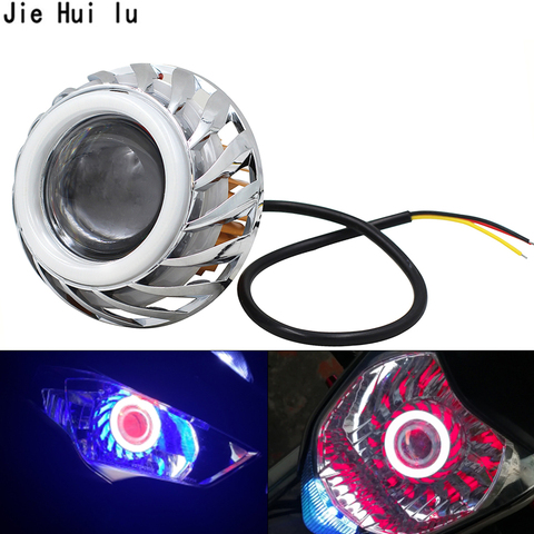 Car Motorbike Motorcycle Head 30W LED Angel Eyes Headlight Lens High/Low Beam Mini Projector Demon Eyes DRL Lamp Retrofit ► Photo 1/6