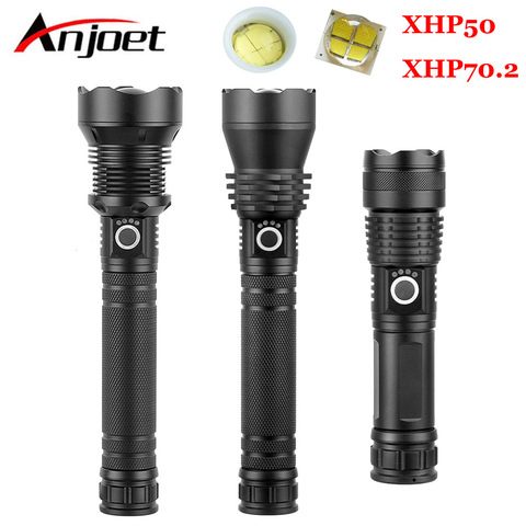 Ultra Powerful XHP70.2 XHP50 LED Flashlight USB Rechargeable Zoom Torch 18650 26650 Battery Hunting Lamp Lanterns Power Reminder ► Photo 1/6