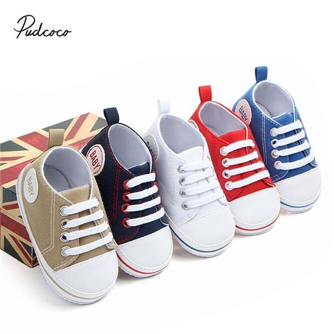 2022 Baby First Walkers Cute Newborn Kid Canvas Sneakers Baby Boy Girl Soft Sole Crib Shoes Pre Walkers ► Photo 1/6