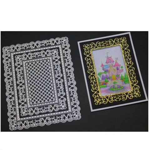 Stitched Cutting Dies Card Making  Cutting Metal Dies Square Lace - New  Lace Frame - Aliexpress