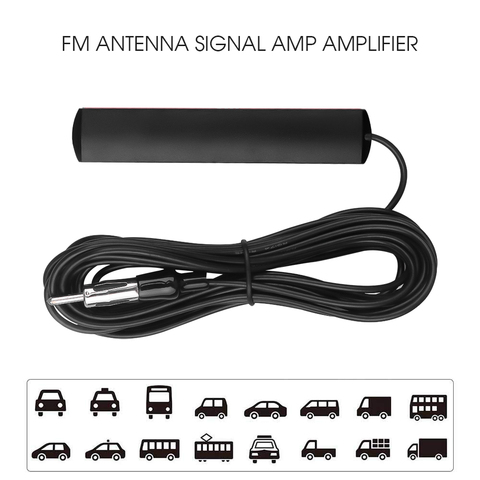 New Car Aerial Antenna FM Radio 5M Length Amplified Super Slim Hidden Mount On Glass Screen Roof Waterproof ► Photo 1/6