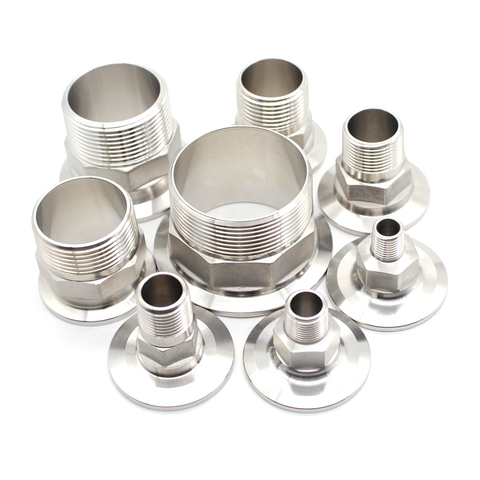 BSPT 1/2“ 3/4“ 1” 11/4” 11/2” 2“ Stainless Steel 304 316 Sanitary Hexagon Male Threaded Ferrule Pipe Fitting fit for Tri Clamp ► Photo 1/6