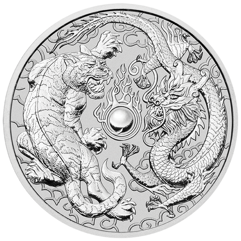 1oz Dragon Tiger silver coin silver plated 40mm Elizabeth collectible sourvenir Coins Drop shipping ► Photo 1/1