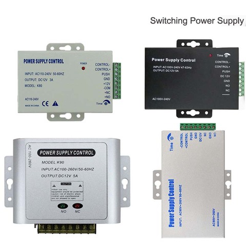 12VDC Access Control Power Supply Switch 3A/5A Time Delay Adjustable AC90V-260V Input NO/NC Output for 2 Electric Lock ► Photo 1/4