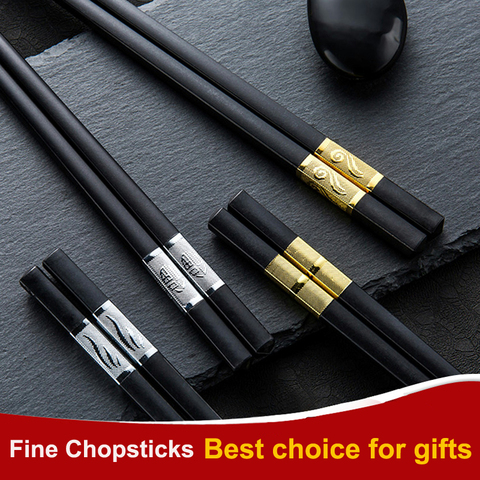 1 Pair Chinese style chopsticks tableware food stick  alloy  Catering utensils sushi sticks Non-slip Household Kitchen Utensils ► Photo 1/6