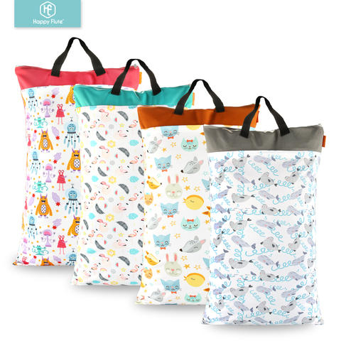 Happy flute 1 pcs Large Hanging Wet/Dry Pail Bag for Cloth Diaper,Inserts,Nappy, Laundry With Two Zippered Waterproof,Reusable ► Photo 1/6
