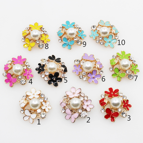 Fashion New 10pc 25mm Flower Flat Back Golden Alloy Buttons/Craft Decorative Button 2022 DIY Wedding Embelishment Button ► Photo 1/6