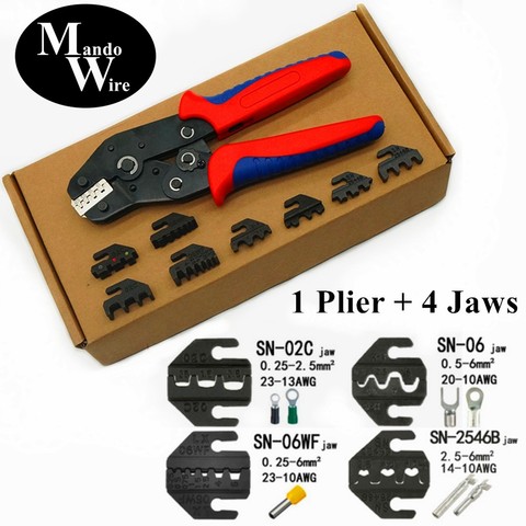 Mandowire Crimping Pliers Quick Jaw Replacement For 2.8 4.8 6.3/Tube/Insulated/Blade Female and Male Terminals Electrician Tools ► Photo 1/6