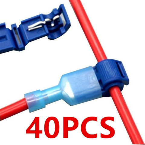 40Pcs Quick Electrical Cable Connectors Snap Splice Lock Wire Terminals Crimp ► Photo 1/6