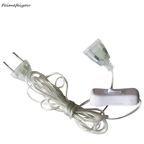 3 / 5m plug extender wire EU / US plug for LED holiday light string extension cord curtain light wedding party ► Photo 1/6