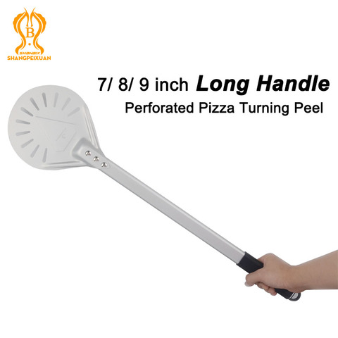 SHANGPEIXUAN Long Handle 7/ 8/ 9 Inch Perforated Pizza Turning Peel Pizza Shovel Aluminum Pizza Peel Non-Slip Handle Pizza Tool ► Photo 1/6