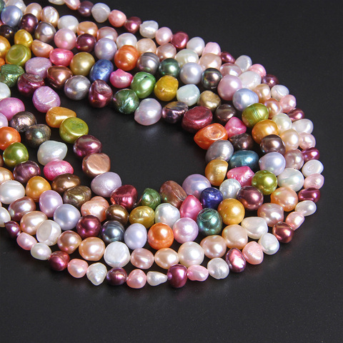 Multi Colors Natural Baroque Pearls Mixed Real Freshwater Pearl Plated Potato Loose Perle Beads For Jewelry Making DIY 14.5” ► Photo 1/6