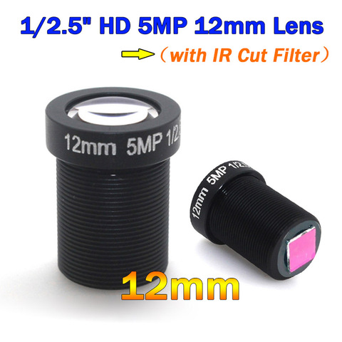 HD 5Megapixel M12 Fixed 1/2.5 inch Monofocal 12mm CCTV Lens + 650nm IR Cut Filter FPV For cctv security Camera system ► Photo 1/5