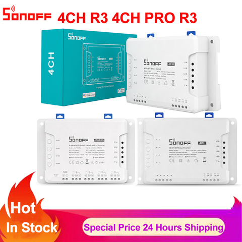 Sonoff 4CH (R3) PRO R3 Smart Wifi Switch Smart Home Interlock self-locking Inching Lock Mode Smart RF Switch Work Alexa Google ► Photo 1/6