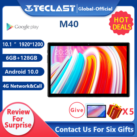 Teclast M40 10.1'' Tablet 1920x1200 4G Network UNISOC T618 Octa Core 6GB RAM 128GB ROM Tablets PC Android 10 Dual Wifi Type-C ► Photo 1/6