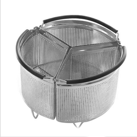 Stainless Steel Steamer Basket Instant Pot Accessories Instant Cooker with  Silicone Covered Handle Draining Steam Basket 3/6/8L - AliExpress