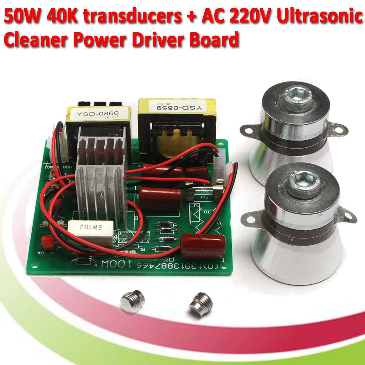 100W 220V Ultrasonic Cleaner Power Driver Board 40KHz Transducer 