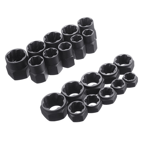 10pcs/Set Damaged Bolts Nuts Screws Remover Extractor Removal Tools Set Threading Tool Kit Black Nuts With 2 Styles ► Photo 1/6