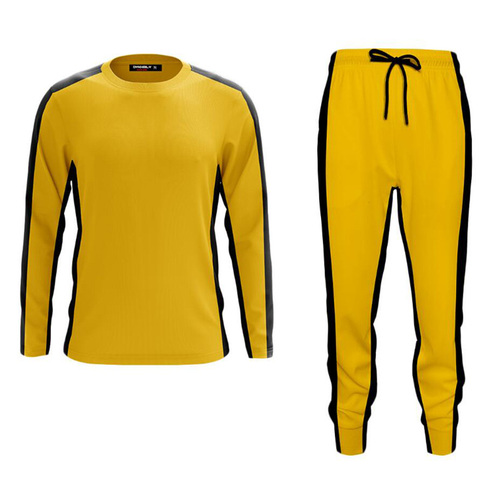 Bruce lee T-shirt pants adults yellow wushu uniforms kung fu set wu shu chinese costume clothes for men martial arts sets ► Photo 1/6