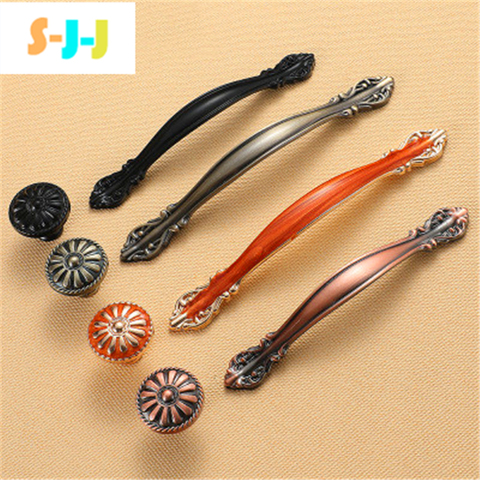 Antique Handle Knob Furniture Handle Kitchen Cabinet Handle Drawer Handle Pulls Aluminum Alloy Cupboard Handles European Handles ► Photo 1/6