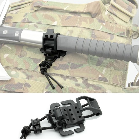 [NEW] Tactical Molle Webbing Buckle Clip Clasp For Round / Ellipse Shape Handle Flashlight Alpenstock Axe  Knife Dagger ► Photo 1/6