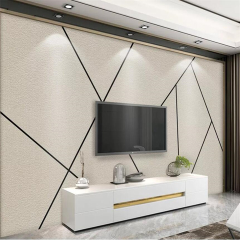 beibehang Custom wallpaper 3d mural Nordic minimalist personality abstract geometric line square TV wall papers home decor mural ► Photo 1/3
