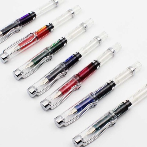 high quality piston 336 Fountain Pen Large capacity fashion classic Transparent Color ink Stationery Office school pen supplies ► Photo 1/6