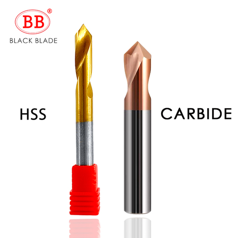 BB HSS & Carbide 60 90 120 Degree NC Spot Drill Stub Spotting Location Center Bit Guide Pilot Hole Chamfering Machine Tool ► Photo 1/6