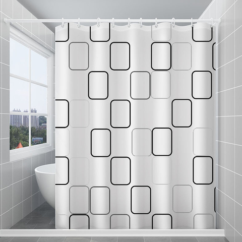 240 200 180 150 Modern Shower Curtain With Hooks Mildew Proof Translucent Bathroom Curtains Home Waterproof PEVA Plastic Curtain ► Photo 1/6