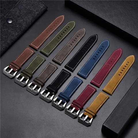 7 Colors Vintage Matte Leather Watchband Men Women 18mm 20mm 22mm 24mm Strap Luxury Brand Watch Band Accessories ► Photo 1/6