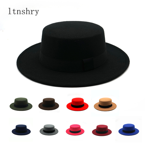 Winter Autumn Imitation Woolen Women Men Ladies Fedoras Top Jazz European American Round Caps Bowler Hats Feminino Gorra ► Photo 1/6