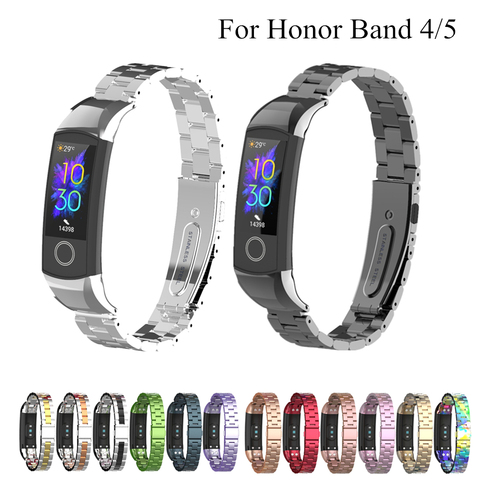 Metal Wrist Strap For Honor Band 5 4 Wristband Stainless Steel Bracelet Elegant Watchband For Honor Band 4 Band 5 Woman Man ► Photo 1/6