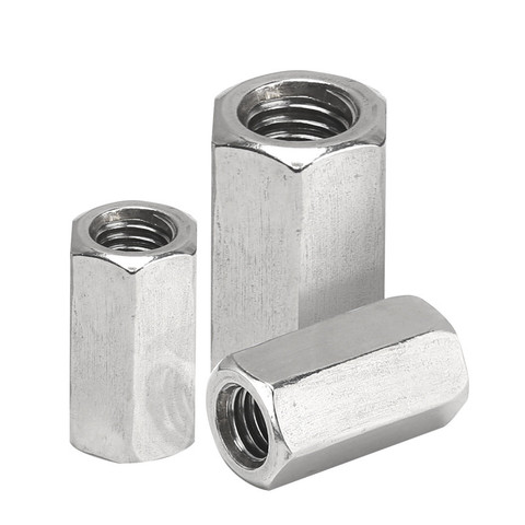 [M3 M4 M5 M6 M8 M10] 304 Stainless Steel Rod Long Coupling Nut Hex High Strength Hex Nutsert ► Photo 1/3