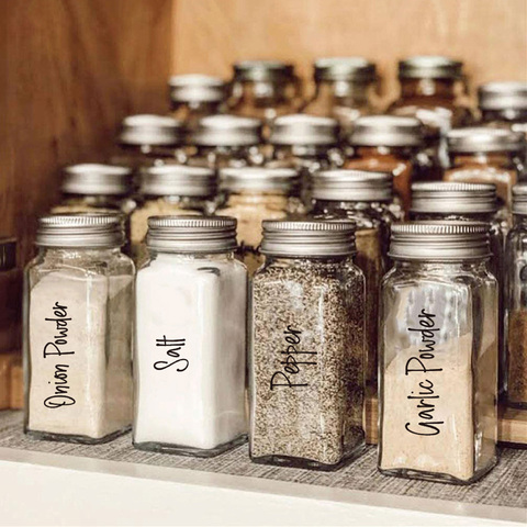 274pcs Clear Stickers For Spice Jars Label Words In Black And White Food Bottle Container Gadgets Seasoning Marks 8 Sheets ► Photo 1/6