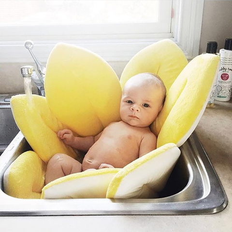Newborn Bathtub Folding Blooming Sunflower Bathroom Bath Tub for child Flowering Sink Bathtub For Baby Play Pillow Sunflower Mat ► Photo 1/6