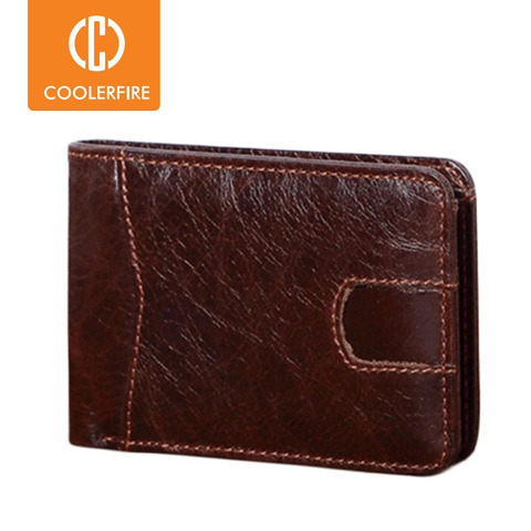 Hot Sale Genuine Leather Vintage Men's Brand Luxury Wallet Short Slim Male Purses Money Clip Credit Card Wallets for Men  PJ030 ► Photo 1/6