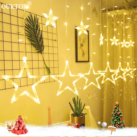 New Years 2.5M Fairy Star Led Curtain String Lights Garland Lights for Home Wedding Party Holiday Decoration Indoor 220V EU Plug ► Photo 1/6