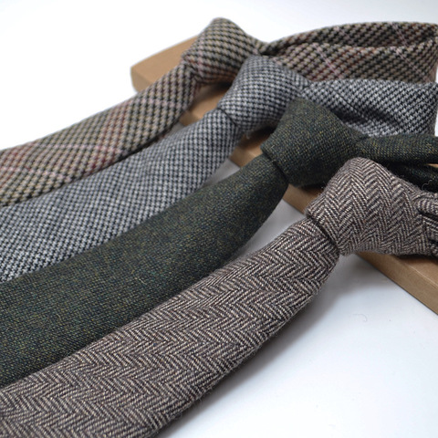 New Style Wool Viscose Tie 6cm Ties Fluffy Solid Color Corbata Slim Striped Necktie Cravat Clothing Accessories Warm Dot Ties ► Photo 1/6