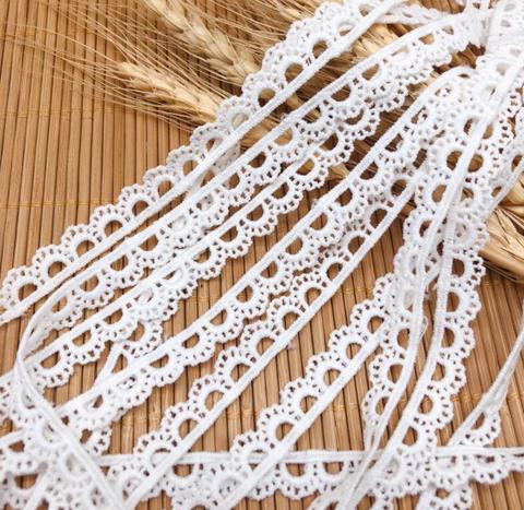 5 Yards/lot 1CM Width Milk Silk White Sewing Flower Lace Fabric Trims Water Soluble Exquisite Lace Trim DIY Sewing Materials ► Photo 1/6